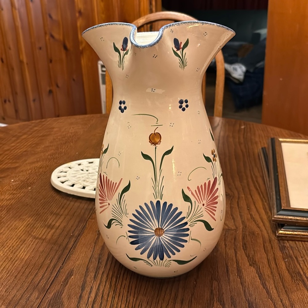 Antique, hand painted, pitcher.